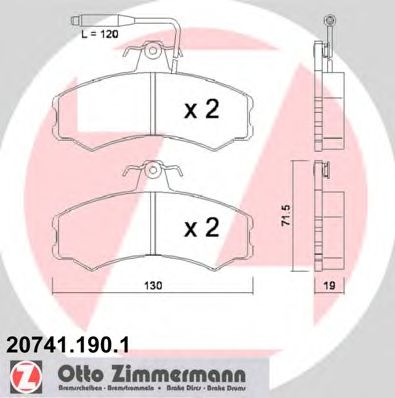 ZIMMERMANN 207411901 -  Комплект тормозных колодок, дисковый тормоз
