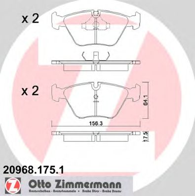 ZIMMERMANN 209681751 -  Комплект тормозных колодок, дисковый тормоз