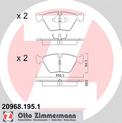 ZIMMERMANN 209681951 -  Комплект тормозных колодок, дисковый тормоз