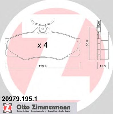 ZIMMERMANN 209791951 -  Комплект тормозных колодок, дисковый тормоз