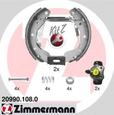 ZIMMERMANN 209901080 -  Комплект тормозных цилиндров и колодок