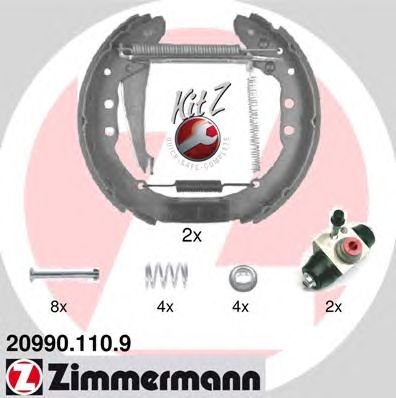 ZIMMERMANN 209901109 -  Комплект тормозных цилиндров и колодок