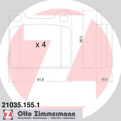 ZIMMERMANN 210351551 -  Комплект тормозных колодок, дисковый тормоз