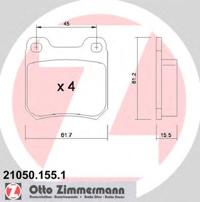 ZIMMERMANN 210501551 -  Комплект тормозных колодок, дисковый тормоз