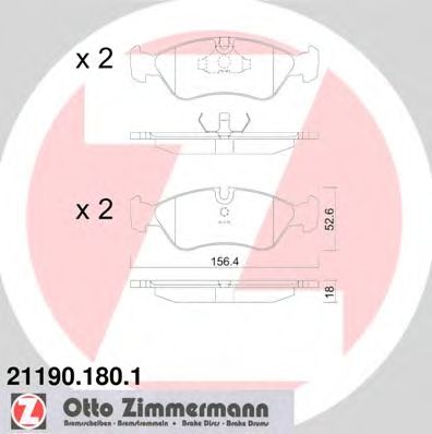 ZIMMERMANN 211901801 -  Комплект тормозных колодок, дисковый тормоз