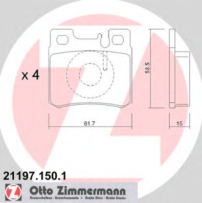 ZIMMERMANN 211971501 -  Комплект тормозных колодок, дисковый тормоз