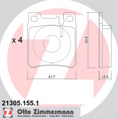 ZIMMERMANN 213051551 -  Комплект тормозных колодок, дисковый тормоз