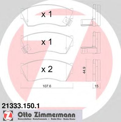 ZIMMERMANN 213331501 -  Комплект тормозных колодок, дисковый тормоз