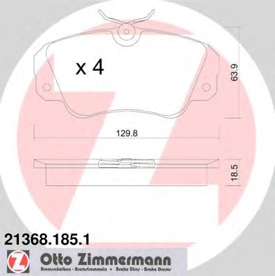 ZIMMERMANN 213681851 -  Комплект тормозных колодок, дисковый тормоз