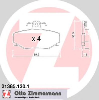 ZIMMERMANN 213851301 -  Комплект тормозных колодок, дисковый тормоз