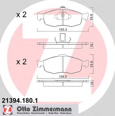 ZIMMERMANN 213941801 -  Комплект тормозных колодок, дисковый тормоз