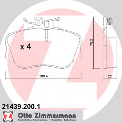 ZIMMERMANN 214392001 -  Комплект тормозных колодок, дисковый тормоз