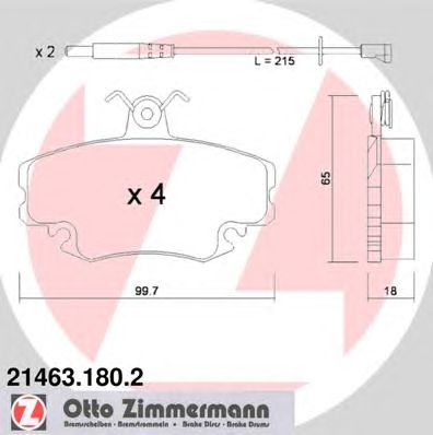 ZIMMERMANN 214631802 -  Комплект тормозных колодок, дисковый тормоз