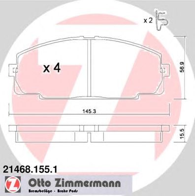 ZIMMERMANN 214681551 -  Комплект тормозных колодок, дисковый тормоз