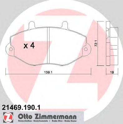 ZIMMERMANN 214691901 -  Комплект тормозных колодок, дисковый тормоз