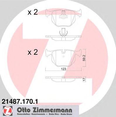 ZIMMERMANN 214871701 -  Комплект тормозных колодок, дисковый тормоз
