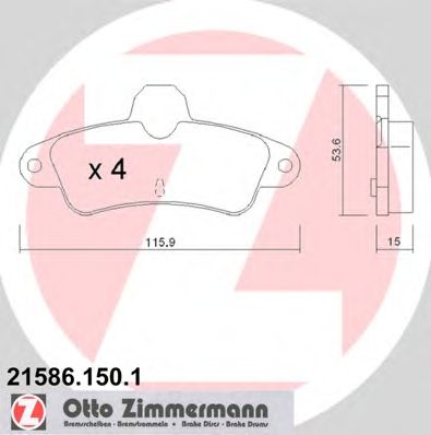 ZIMMERMANN 215861501 -  Комплект тормозных колодок, дисковый тормоз