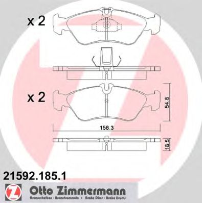ZIMMERMANN 215921851 -  Комплект тормозных колодок, дисковый тормоз