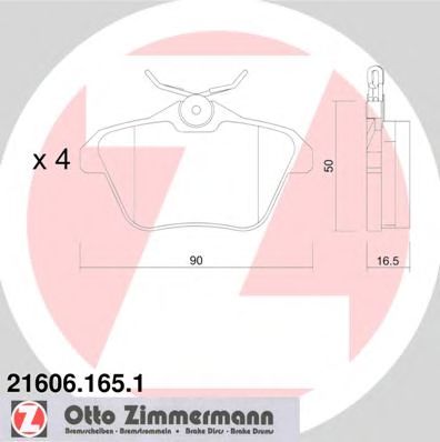 ZIMMERMANN 216061651 -  Комплект тормозных колодок, дисковый тормоз