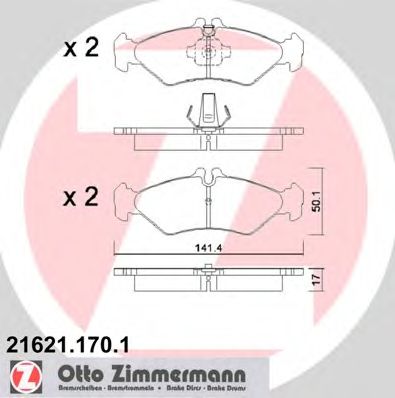 ZIMMERMANN 216211701 -  Комплект тормозных колодок, дисковый тормоз