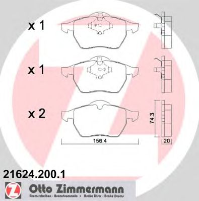 ZIMMERMANN 216242001 -  Комплект тормозных колодок, дисковый тормоз