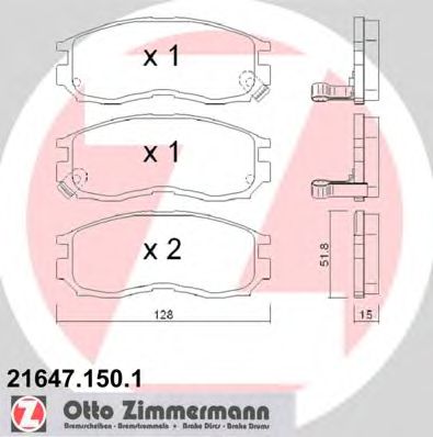 ZIMMERMANN 216471501 -  Комплект тормозных колодок, дисковый тормоз