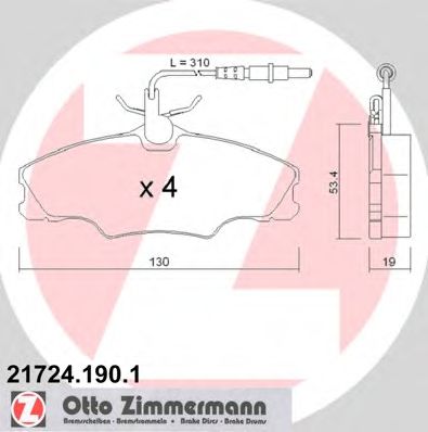 ZIMMERMANN 217241901 -  Комплект тормозных колодок, дисковый тормоз