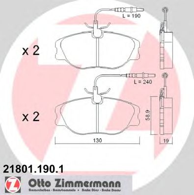 ZIMMERMANN 218011901 -  Комплект тормозных колодок, дисковый тормоз