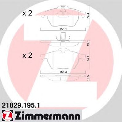 ZIMMERMANN 218291951 -  Комплект тормозных колодок, дисковый тормоз