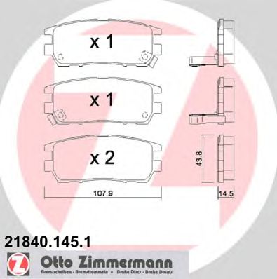 ZIMMERMANN 218401451 -  Комплект тормозных колодок, дисковый тормоз