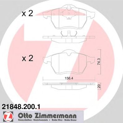 ZIMMERMANN 218482001 -  Комплект тормозных колодок, дисковый тормоз