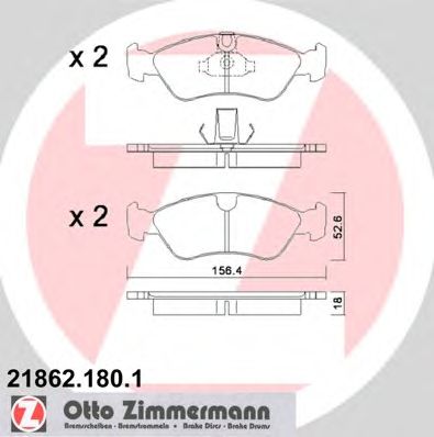 ZIMMERMANN 218621801 -  Комплект тормозных колодок, дисковый тормоз