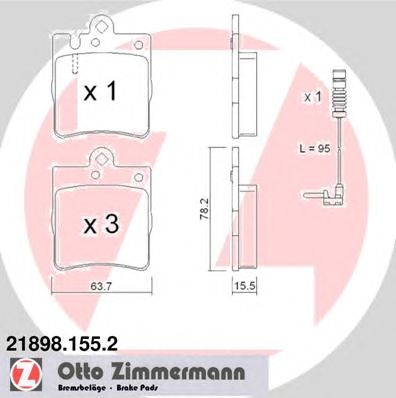 ZIMMERMANN 218981552 -  Комплект тормозных колодок, дисковый тормоз