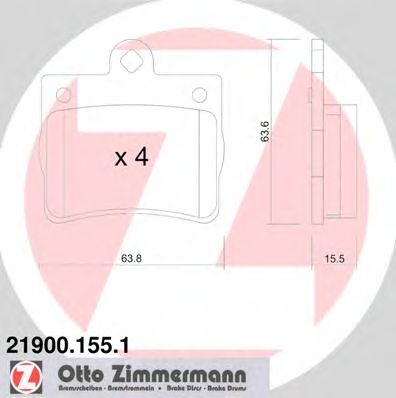 ZIMMERMANN 219001551 -  Комплект тормозных колодок, дисковый тормоз