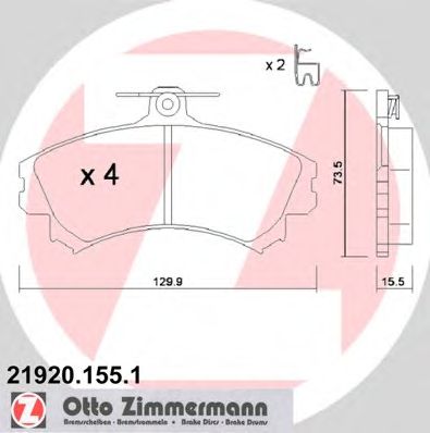 ZIMMERMANN 219201551 -  Колодки тормозные дисковые передние комплект