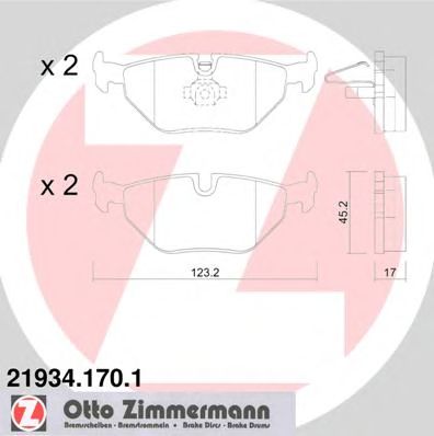 ZIMMERMANN 219341701 -  Колодки тормозные дисковые задниеие комплект
