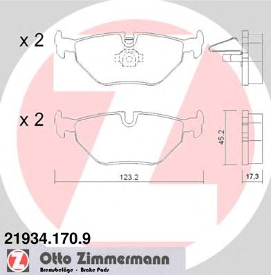 ZIMMERMANN 219341709 -  Комплект тормозных колодок, дисковый тормоз