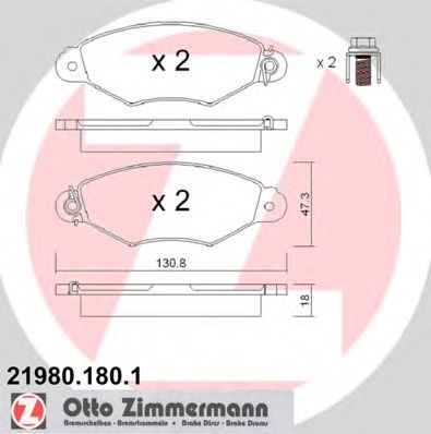 ZIMMERMANN 219801801 -  Комплект тормозных колодок, дисковый тормоз