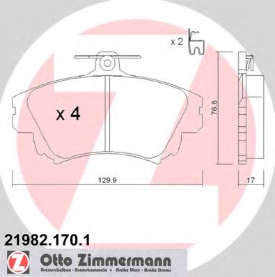 ZIMMERMANN 219821701 -  Колодки тормозные дисковые передние комплект