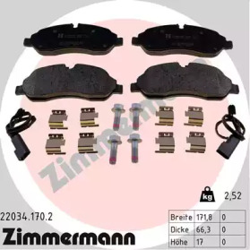 ZIMMERMANN 220341702 -  Комплект тормозных колодок, дисковый тормоз