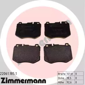 ZIMMERMANN 220611851 -  Комплект тормозных колодок, дисковый тормоз