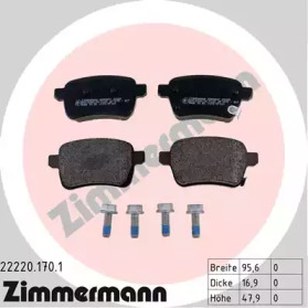 ZIMMERMANN 222201701 -  Комплект тормозных колодок, дисковый тормоз