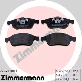ZIMMERMANN 222401801 -  Комплект тормозных колодок, дисковый тормоз