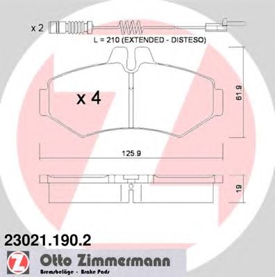 ZIMMERMANN 230211902 -  Комплект тормозных колодок, дисковый тормоз