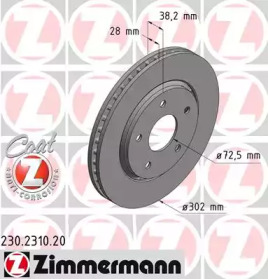 ZIMMERMANN 230231020 -  Тормозной диск