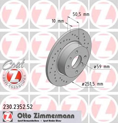 ZIMMERMANN 230235252 -  Тормозной диск