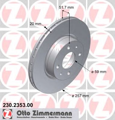 ZIMMERMANN 230235300 -  Тормозной диск