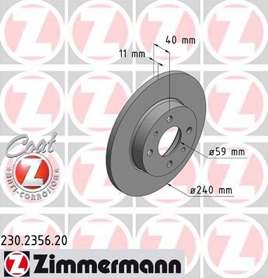 ZIMMERMANN 230235620 -  Диск тормозной, Coat Z