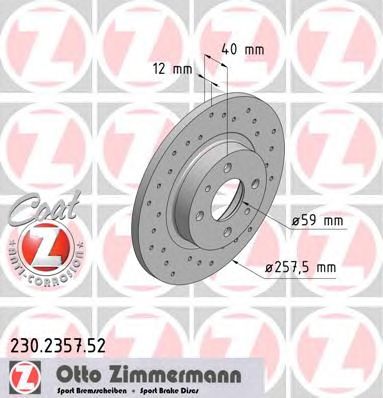 ZIMMERMANN 230235752 -  Тормозной диск