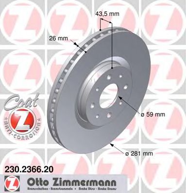 ZIMMERMANN 230236620 -  Тормозной диск